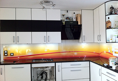 kuhinjsko steklo s fototapeto